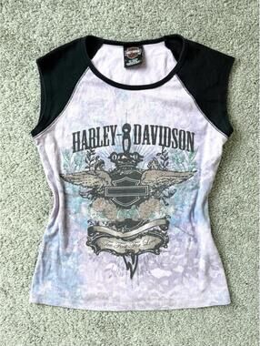 Vintage 2006 Harley Davidson Women's Sz M Short Sleeve T-Shirt Too Fast For Love